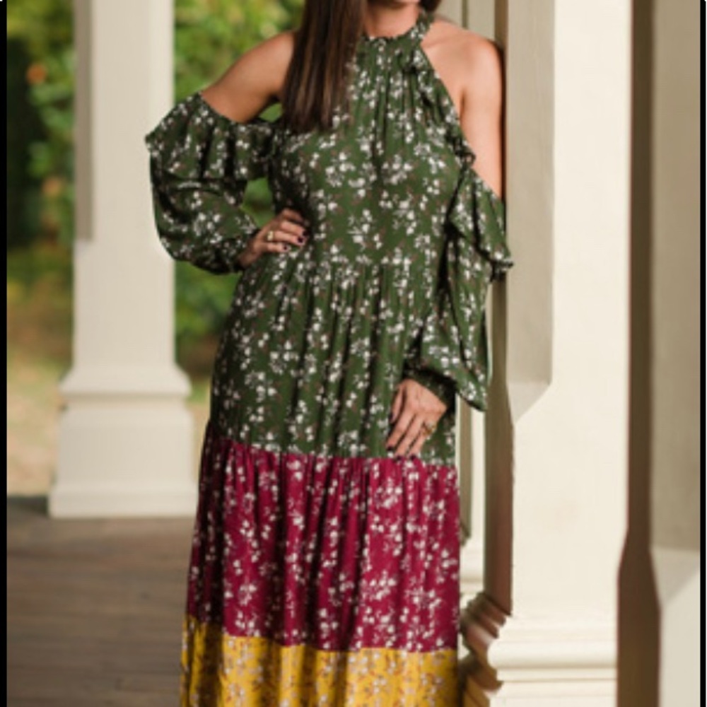 - - Anthropologie Coco and Jaimeson  maxi dress bohemian cottagecore cold …